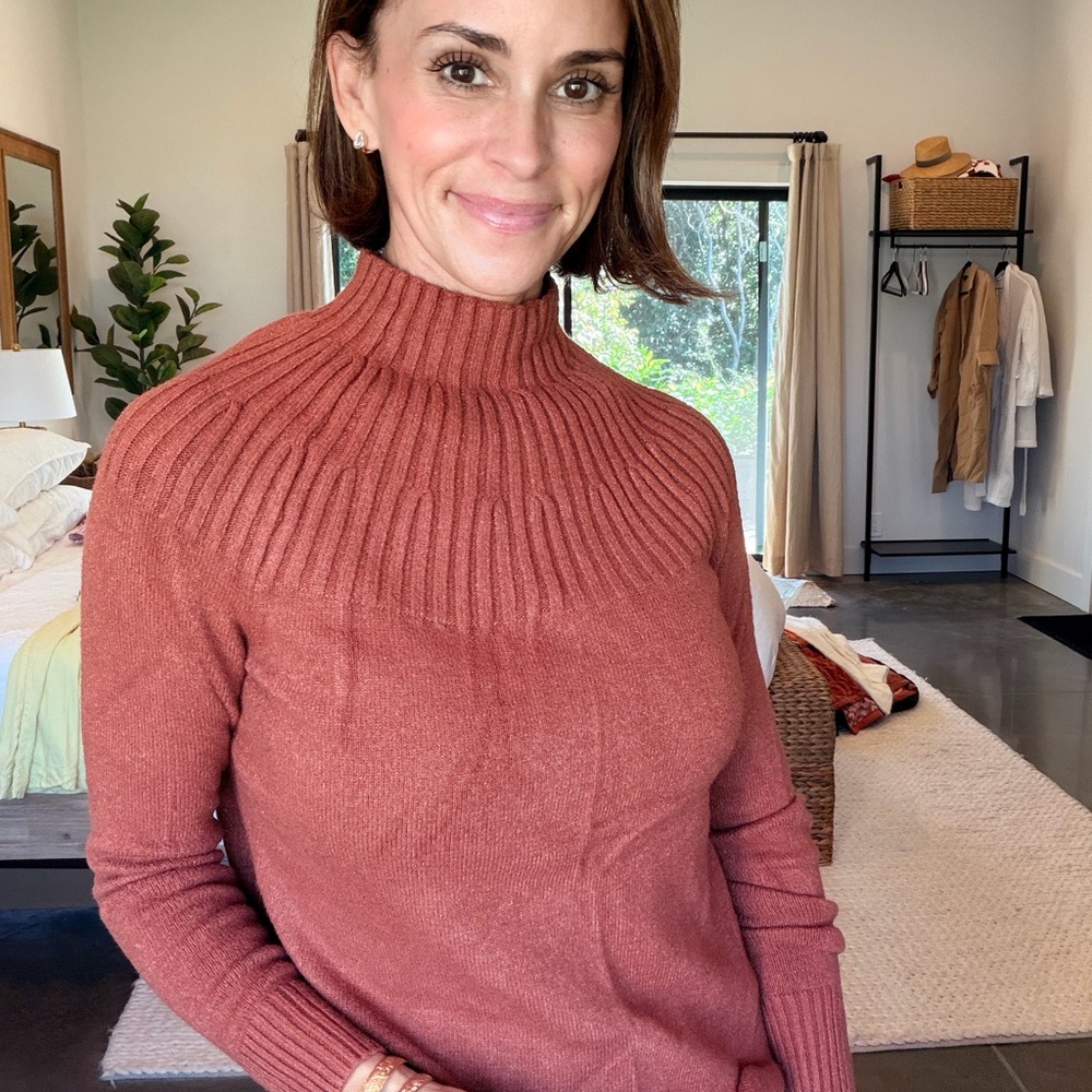 Anthropologie Terracotta Turtleneck Sweater